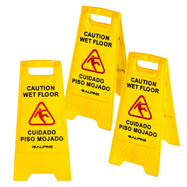 Alpine Industries 24" Caution Wet Floor Sign, PK3 499-3